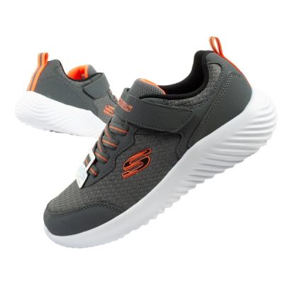 Skechers Bounder Kindersportschuhe mit Klettverschluss, leicht, modisch grau
