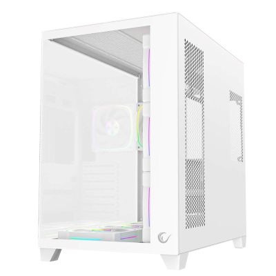 4. RAMPAGE PC-Gehäuse mit gehärtetem Glas SEALITE 7X, 7 ARGB-PWM-Lüfter, WHITE
