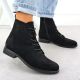 9. Schwarze Damen-Ankle-Boots aus durchbrochenem Wildleder, S.Barski HY52-535