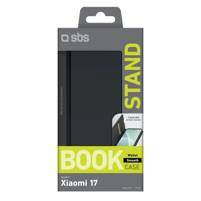 2. SBS Wallet Smooth Hülle für Xiaomi 17 mit Klappdeckel – Schwarz