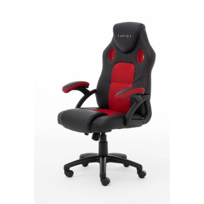 8. Raptor Gaming 437764 Gaming-Stuhl, gepolsterter Sitz, Schwarz, Rot