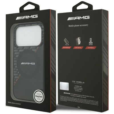8. Mercedes AMG IML Doppelschicht-MagSafe-Hülle mit Rautenmuster für iPhone 18 Pro / 17 Pro – Schwarz und Rot