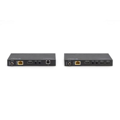10. HDBaseT KVM-Extender-Kit, 150 m, 4K/60 Hz, USB 2.0, PoC, IR, Schwarz