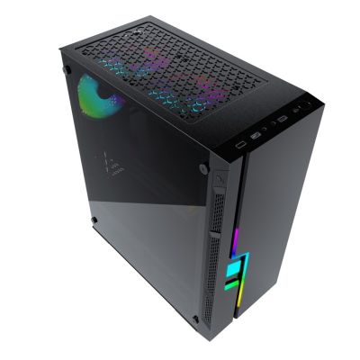 2. GEMBIRD FORNAX 2000RGB MIDI-TOWER-CASE (USB 3.0, HD-Audio) RGB-Hintergrundbeleuchtung, Gaming-Design, Schwarz