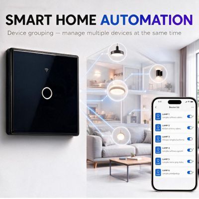 2. QOLTEC LICHT-EIN/AUS-SCHALTER | 1-KANAL-BERÜHRUNG | WLAN | TIMER | TUYA | SCHWARZ