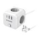 Wozinsky WKZ-3B Power Cube 3x Netzanschluss, 2x USB-A, 1x USB-C, 4000 W mit 1,8 m Kabel – Weiß