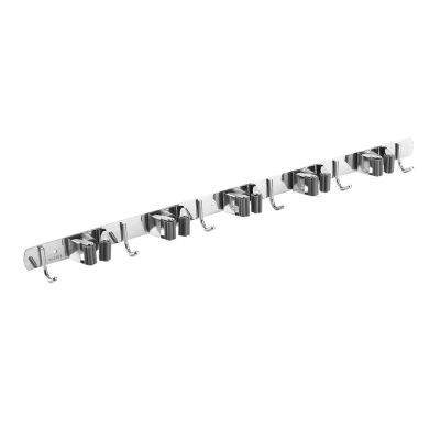 6. MACLEAN Wandorganizer für Gartengeräte und Wischmopps, Stahl, mit Haken, max. Traglast 20 kg, Breite 60 cm MC-185