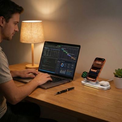 10. Tech-Protect A51 MagSafe 3-in-1 25W QI2.2 Kabelloses Ladegerät – Weiß