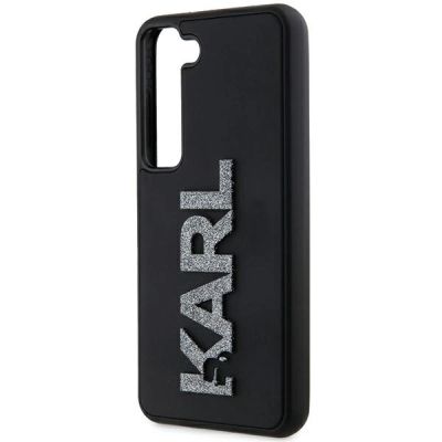 6. Karl Lagerfeld 3D Rubber Glitter Logo Hülle für Samsung Galaxy S24 – Schwarz