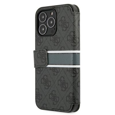 4. Guess GUBKP13L4GDGR iPhone 13 Pro / 13 6,1" grau/graues Buch 4G Stripe
