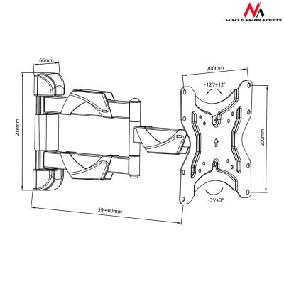 9. Maclean MC-742 TV-Wandhalterung (schwenkbar, neigbar; 13" - 42"; max. 30 kg)