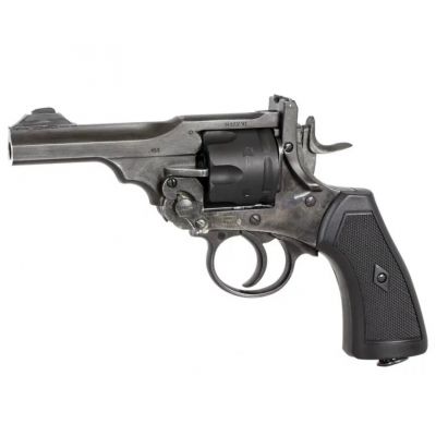 12. WEBLEY MKVI .455 Polizeirevolver, Kal. 5,5 mm, Diabolo, 6-Schuss-Patronen, 4"-Lauf, CO2 Battlefield Ekp do17J