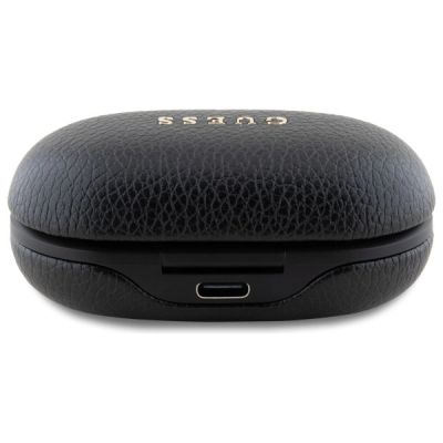 5. Guess Bluetooth-Kopfhörer GUTWSPGTSPSK TWS + Dockingstation schwarz/schwarz genarbtes klassisches Logo