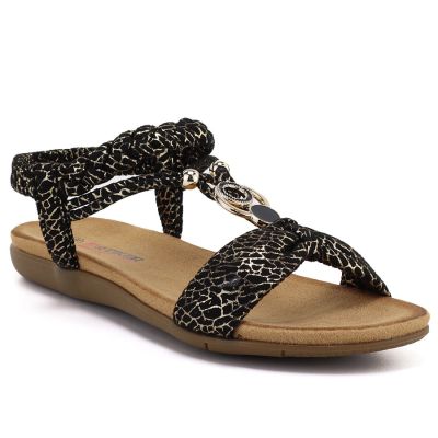 Schwarze Damen-Sandalen zum Hineinschlüpfen, Artiker 58C0629