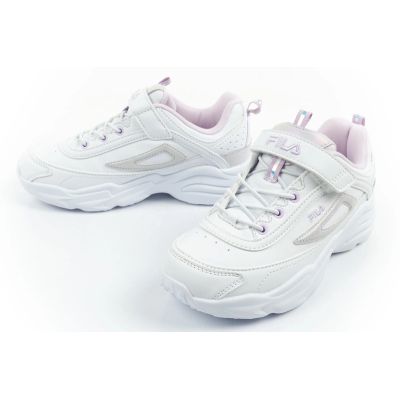 9. Fila Skye V Kindersportschuhe für Mädchen mit Klettverschluss, weiß