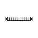 7. LANBERG Patchpanel, leer, 12 Ports, 1 HE, 10 Zoll, mit Organizer für Keystone-Module, schwarz, PPKS-9112-B