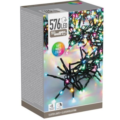 5. Weihnachtsbaum-Lichterkette mit 576 LEDs, Macaron-Timer und 4 Farben