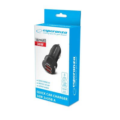 3. ESPERANZA Autoladegerät 36W 2x USB-A 18W EZC110K