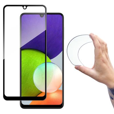 Wozinsky Full Cover Flexi Nano Glass Film Gehärtetes Glas Mit Rahmen Samsung Galaxy A22 4G Schwarz