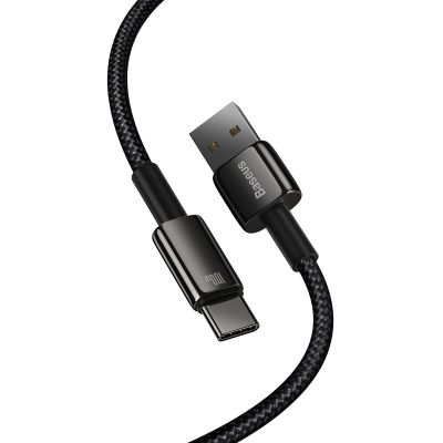 17. Baseus Wolfram Gold USB-A auf USB-C Kabel 480Mb/s 100W 2m Schwarz (CAWJ000101)