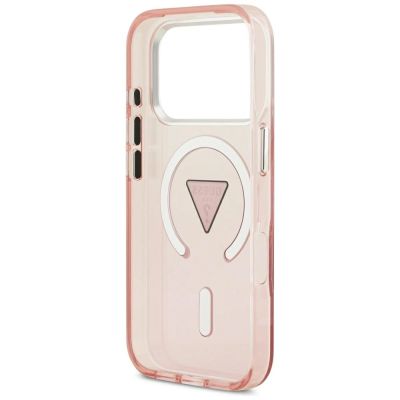 7. Guess IML Gradient Triangle Logo MagSafe Hülle für iPhone 17 Pro - Pink