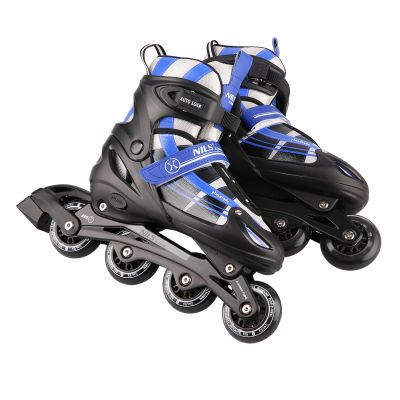 4. NH18366A 2-in-1 dunkelblaue Größe S (31–34) Inline-Skates mit austauschbarer Hockeykufe NILS EXTREME
