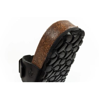 7. Bio Bio Herren-Slipper, profilierte Flip-Flops, Naturleder, schwarz