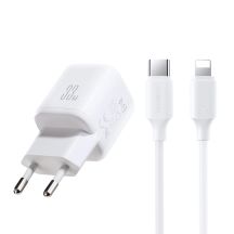 Joyroom JR-TG7 33W USB-A + USB-C Wandladegerät mit 30W USB-C - Lightning 1m Kabel - weiß