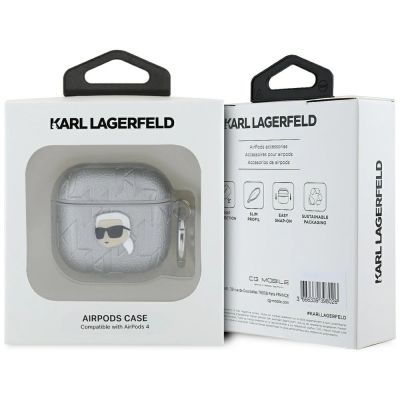 3. Karl Lagerfeld Monogramm Karl Head Case für AirPods 4 - Silber