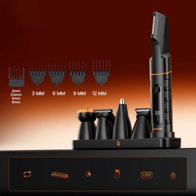 12. MAXGROOM LK-892 Multifunktionstrimmer mit austauschbaren Aufsätzen – schwarz