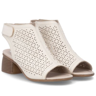 5. Beige Leder-Sandalen für Damen, geschlossen, Remonte Rieker R8777-60