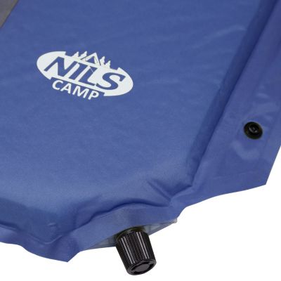 9. NILS CAMP NC4349 Selbstaufblasende Matte mit Kissen, Blau-Grau