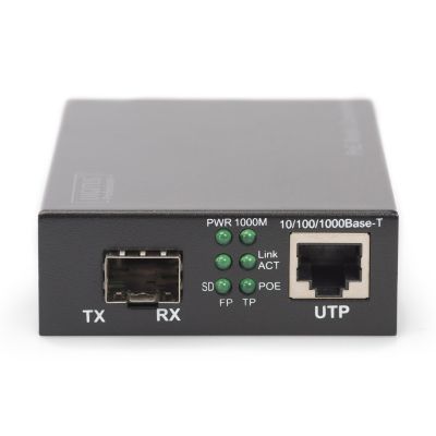 18. Gigabit-PoE-Medienkonverter, RJ45/SFP, PSE