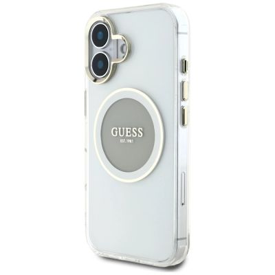 2. Guess IML Metal Colored Circle Classic Logo MagSafe Hülle für iPhone 16 - Grau