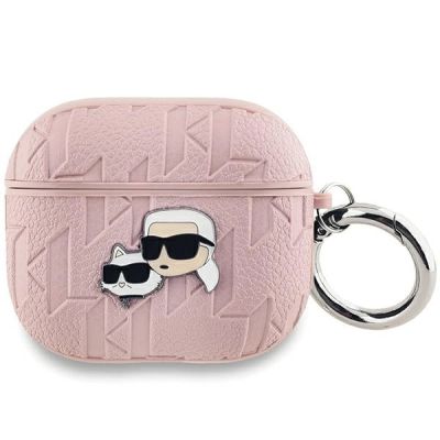 Karl Lagerfeld Monogram Karl & Choupette Head Case für AirPods 3 – Pink