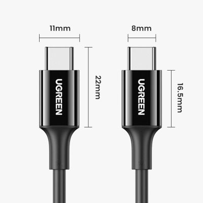 16. Ugreen Kabel USB Typ C (männlich) auf Typ C (männlich) Kabel 1m weiß (US300)