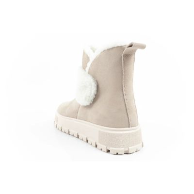 5. Lee Cooper Damen Stiefel Winterstiefel modisches Schaffell isoliertes Leder Beige