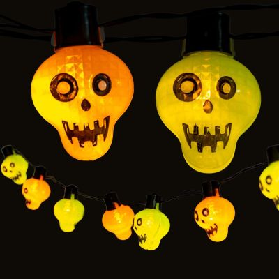 8. Halloween-Totenkopfgirlande mit 10 LEDs