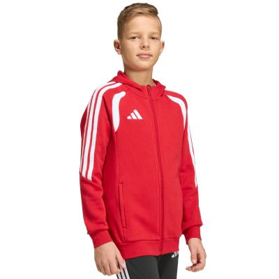 11. adidas Tiro 26 League Sweatshirt-Kapuzenpullover mit durchgehendem Reißverschluss für Kinder, Rot, KF9101