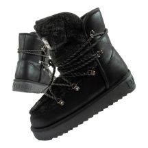 D.Franklin Damen Winter Schneestiefel, modisches Fellfutter, Schwarz