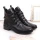 22. Jezzi W JEZ412A isolierte flache Stiefeletten, schwarz