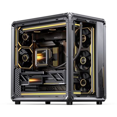 27. Jonsbo X400 PC-Gehäuse, Midi-Tower, ATX, gehärtetes Glas – grau