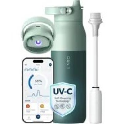 6. LARQ Bottle PureVis 2 - intelligente, selbstreinigende Filterflasche, UV-C-Licht 680ml (Eukalyptusgrün)
