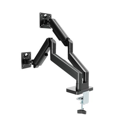GEMBIRD Schreibtischarm/Halterung für zwei Monitore (verstellbar) 17"-32", Tragkraft bis zu 10 kg, Schwarz