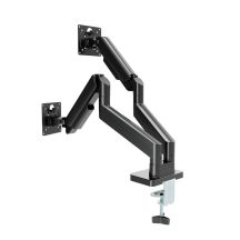 GEMBIRD Schreibtischarm/Halterung für zwei Monitore (verstellbar) 17"-32", Tragkraft bis zu 10 kg, Schwarz