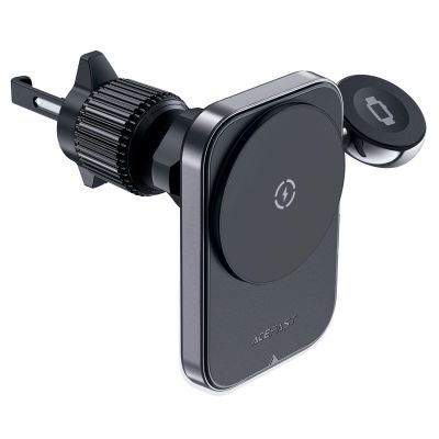 3. Acefast D18 Autohalterung mit MagSafe / Qi-Induktionsladegerät + USB-A USB-C-Kabel - Schwarz