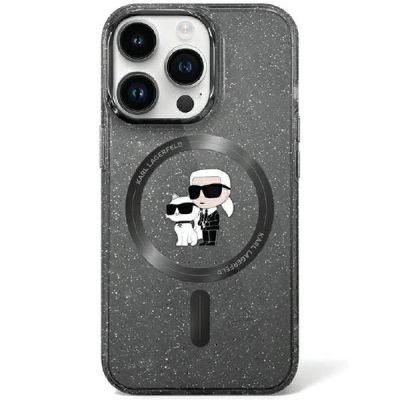 Karl Lagerfeld KLHMN61HGKCNOK iPhone 11 / Xr 6,1" schwarz/schwarzes Hardcase Karl&Choupette Glitter MagSafe