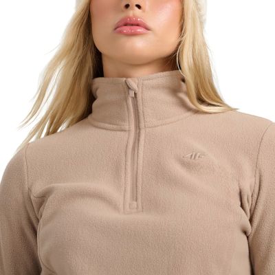 5. Damen-Fleece-Sweatshirt 4F F069 hellbraun 4FWAW25UFLEF069 82S