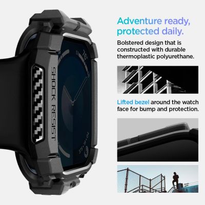 9. Spigen Rugged Armor Hülle für Apple Watch 10 46 mm – Schwarz