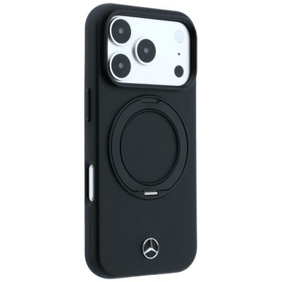 4. Mercedes Lederhülle mit Ringständer und MagSafe-Funktion für iPhone 18 Pro Max / 17 Pro Max / 17 Pro Max – Schwarz